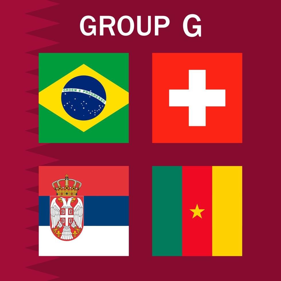Match schedule group G. International soccer tournament in Qatar. Vector illustration.