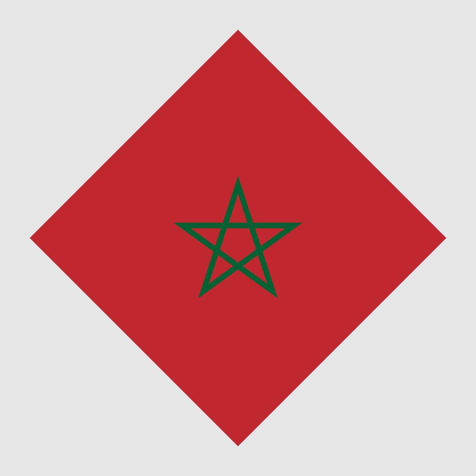 Morocco flag, official colors. Vector illustration.