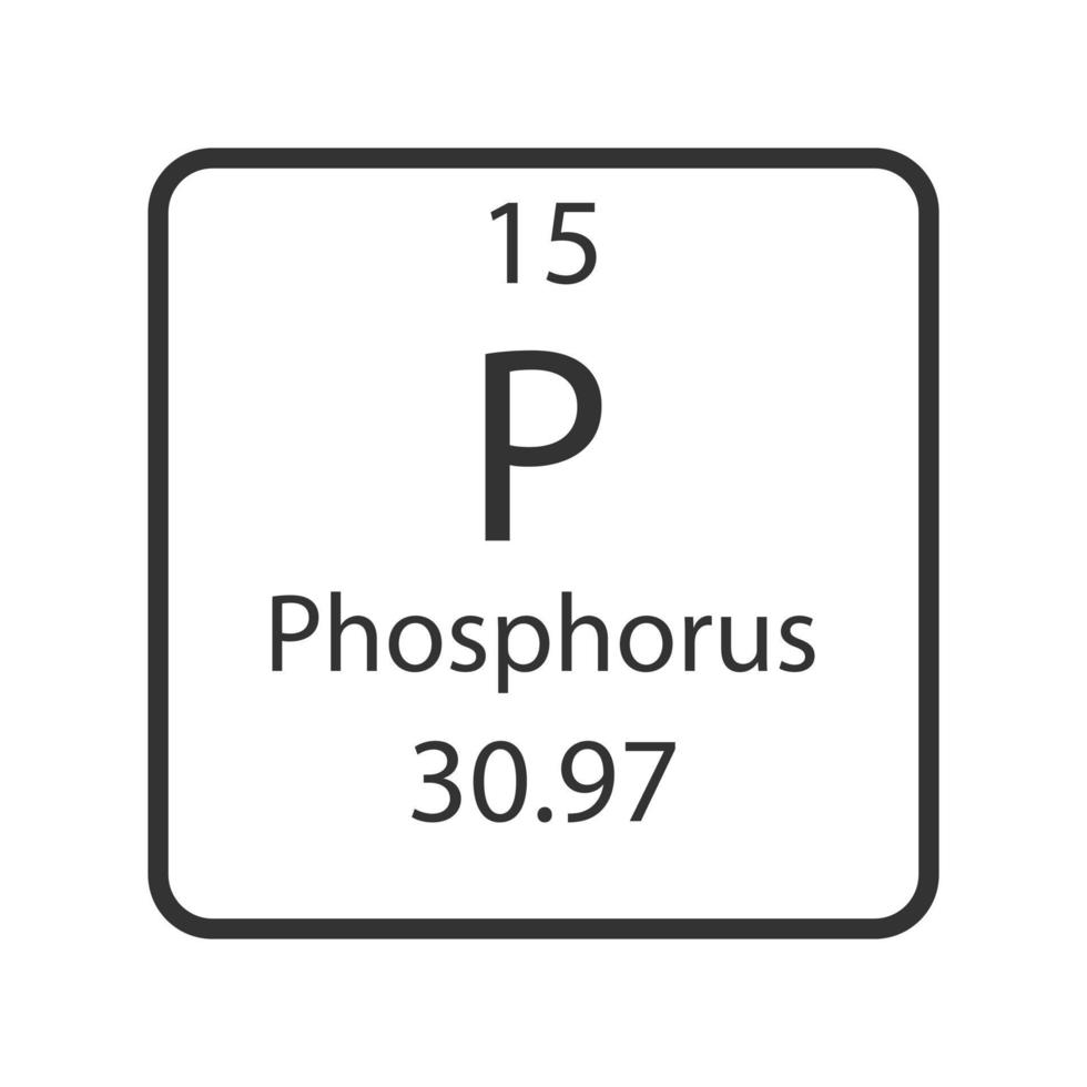 Phosphorus symbol. Chemical element of the periodic table. Vector illustration.