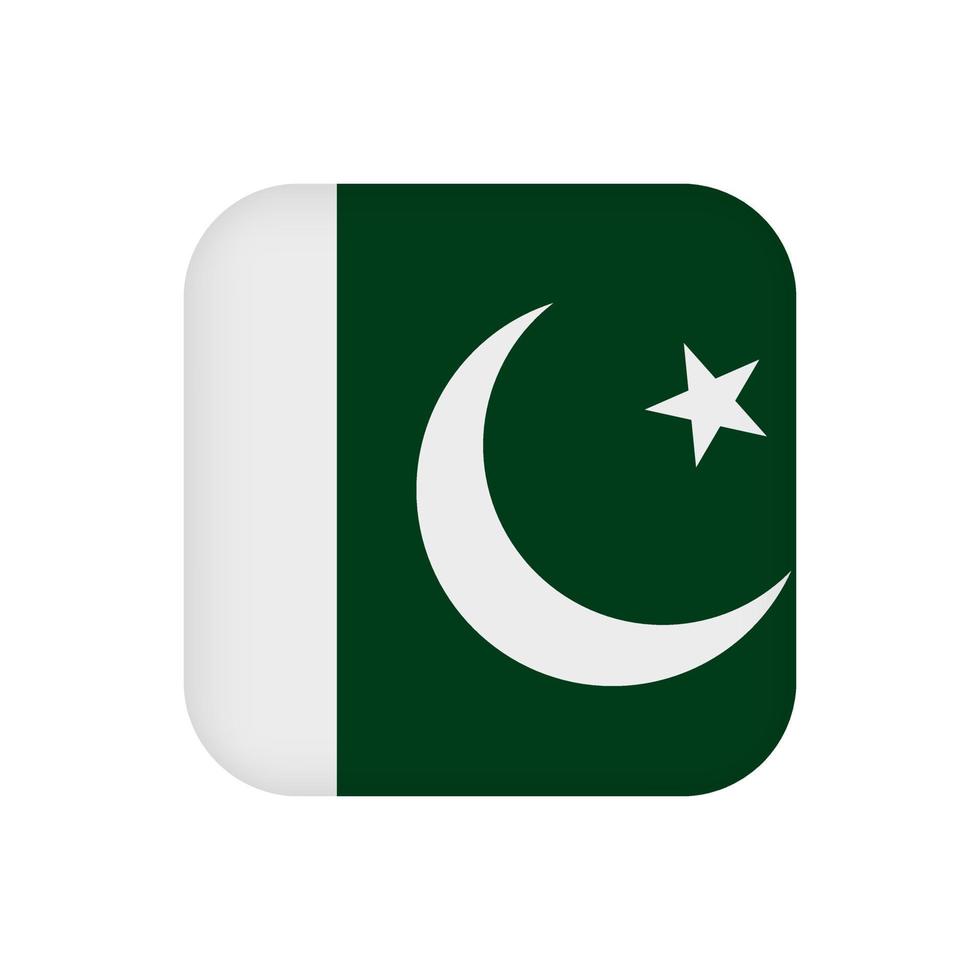 Pakistan flag, official colors. Vector illustration.