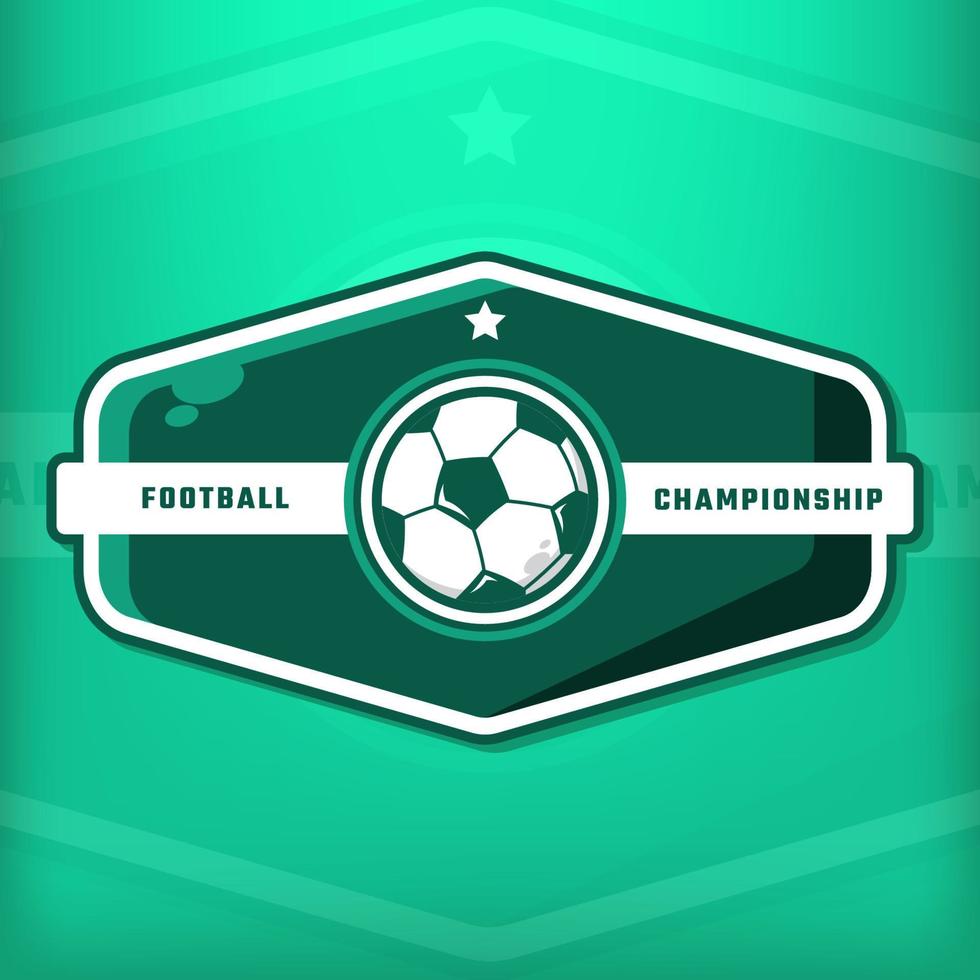 Green football badge logo design template vector