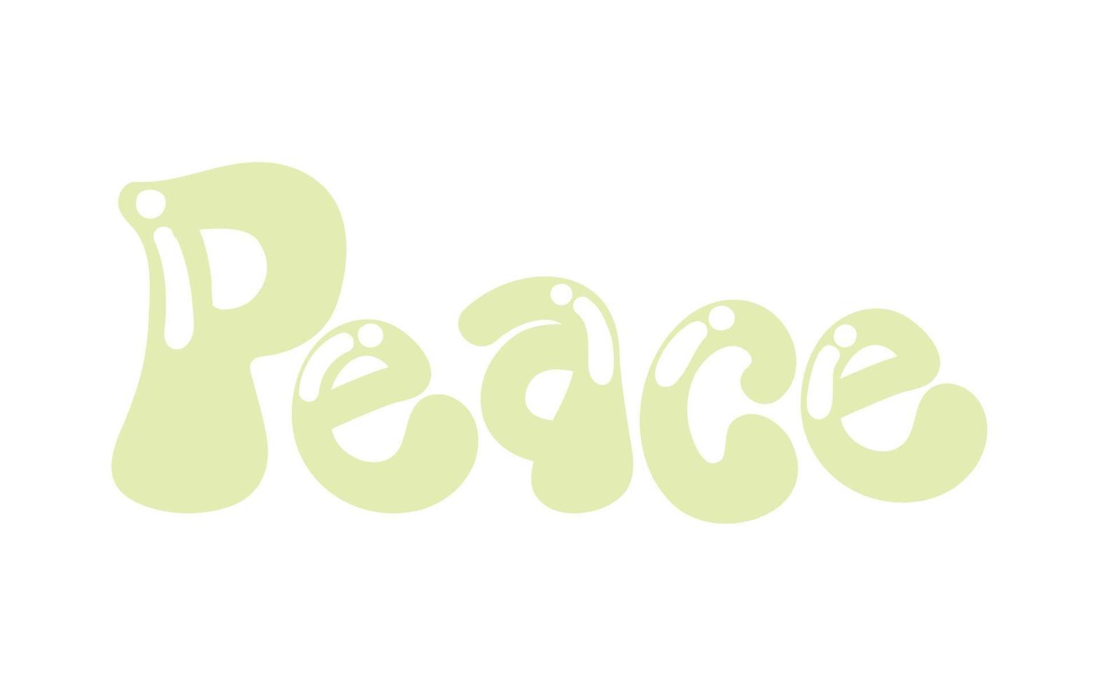 letras de burbujas de paz vector