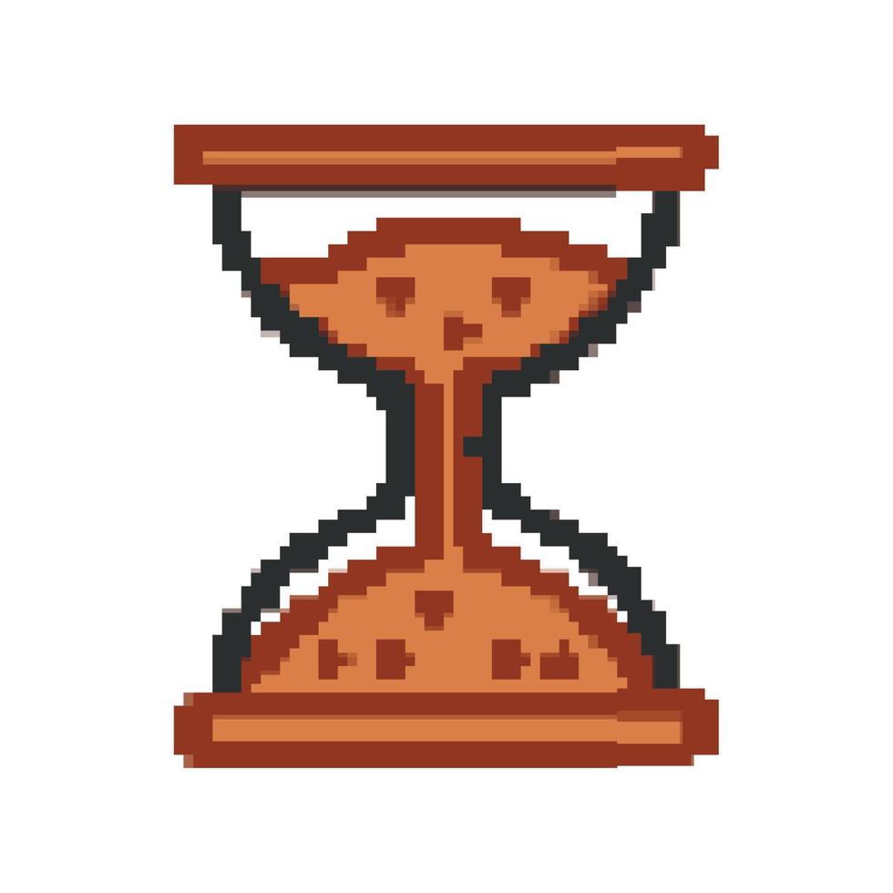 pixelated hourglass time vector