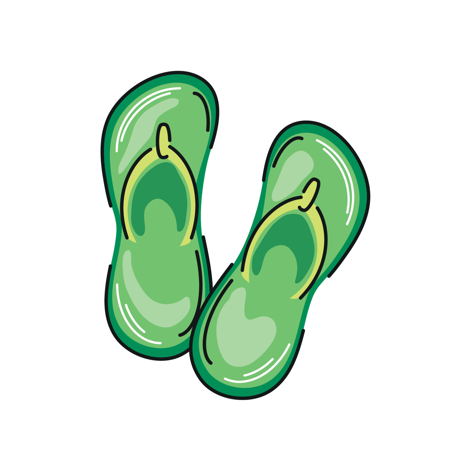 green flip flops 10421397 Vector Art at Vecteezy