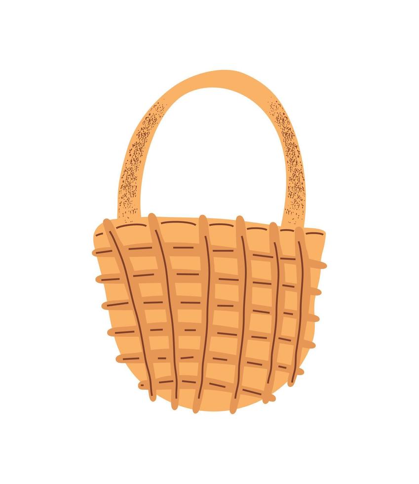 rustic basket icon vector