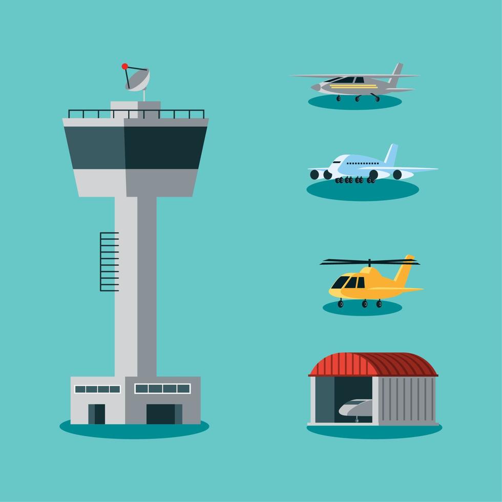 icon collection airport vector