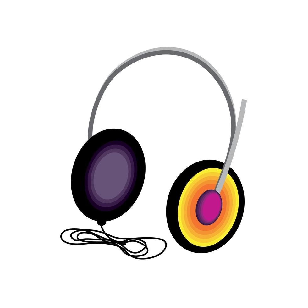 headphones retro icon vector