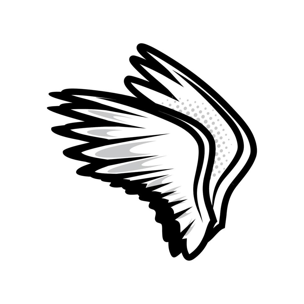 wings pop art vector