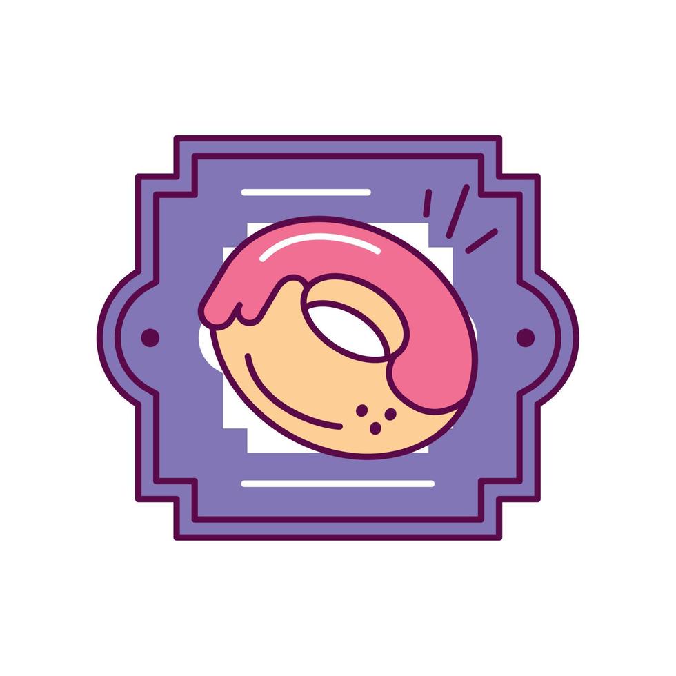 etiqueta de comida de donut de pastelería vector