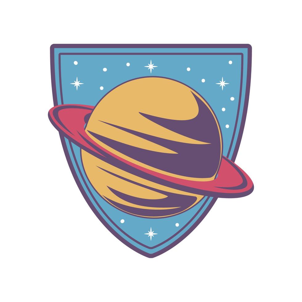 space planet stamp vector