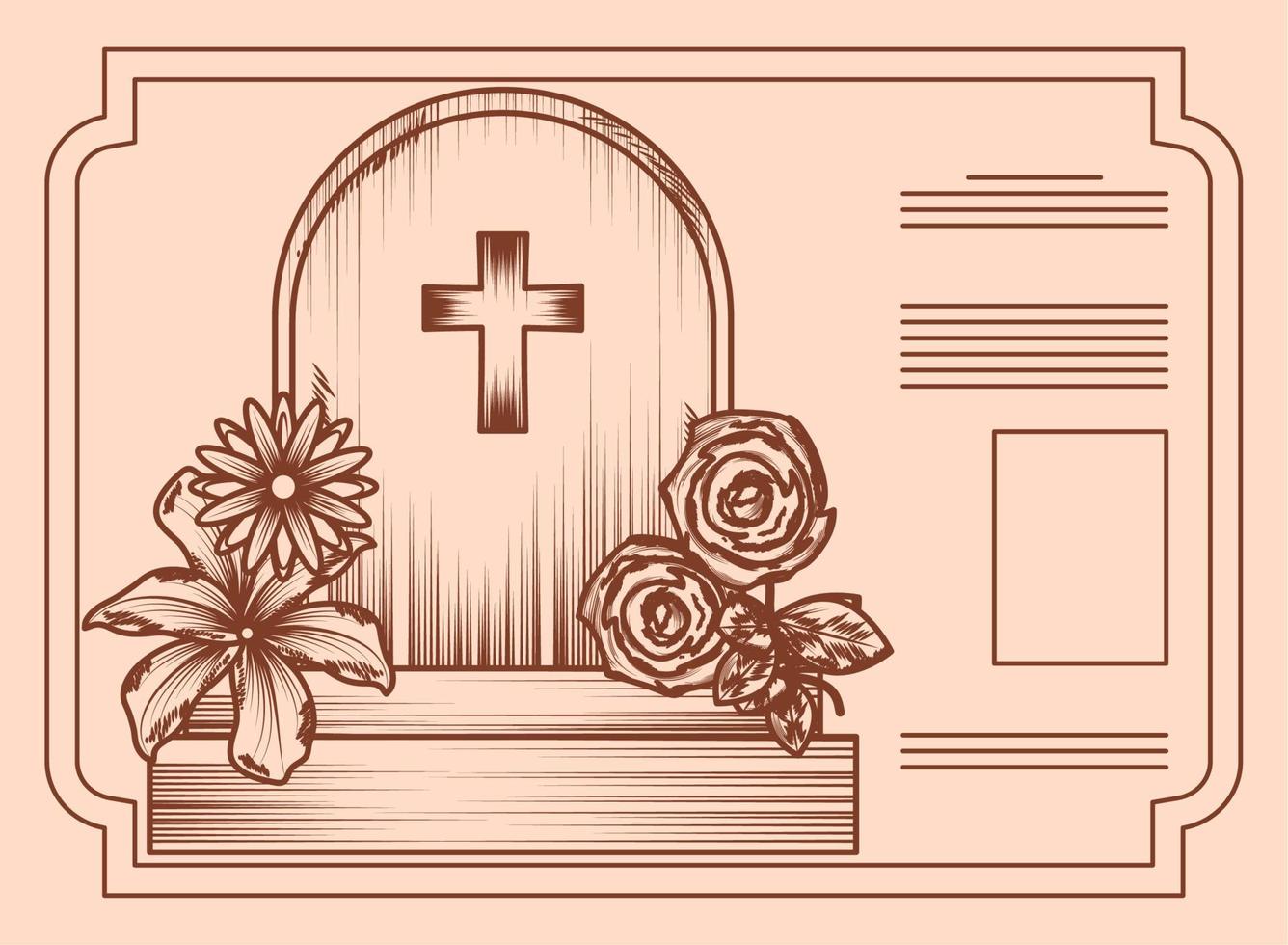 tombstone with flowers vector