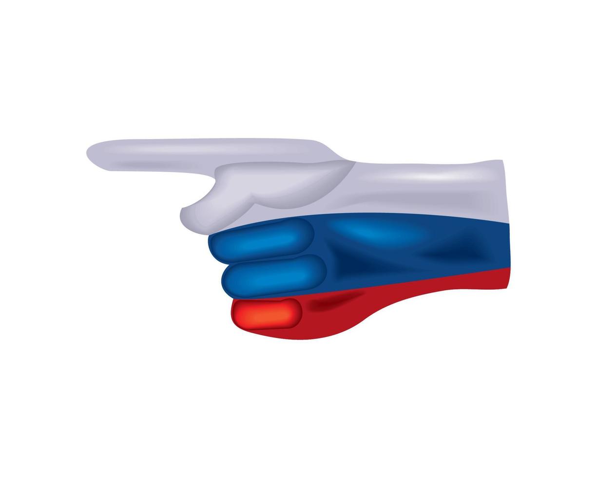 pointing hand with russian flag vector