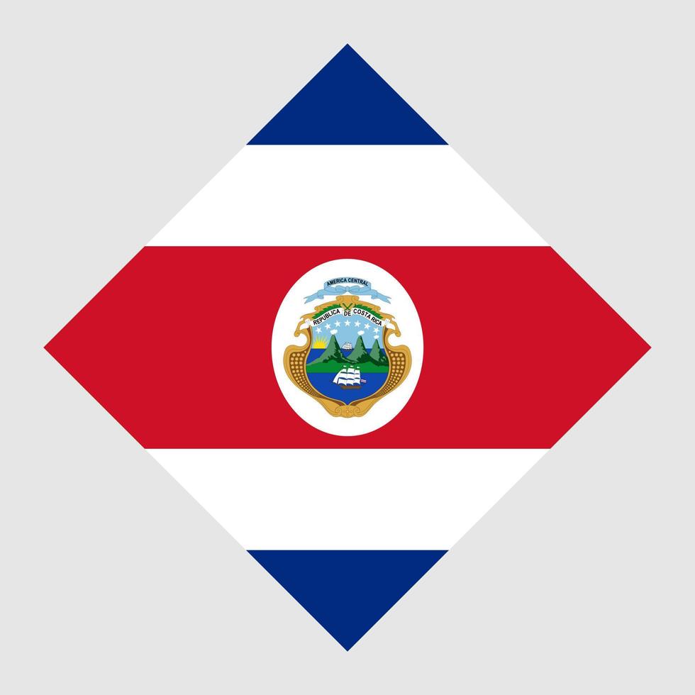 Costa Rica flag, official colors. Vector illustration.