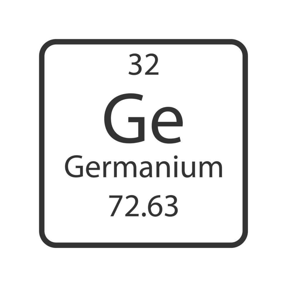 Germanium symbol. Chemical element of the periodic table. Vector illustration.
