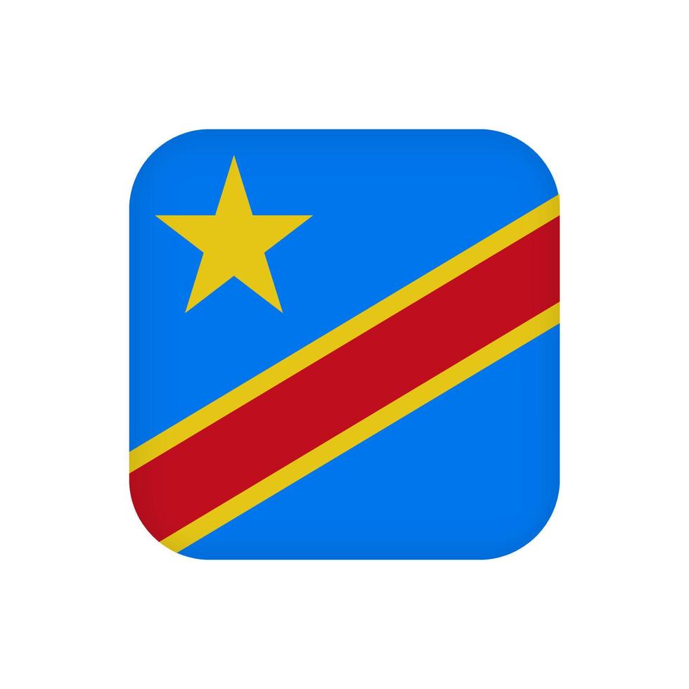 Democratic Republic of the Congo flag, official colors. Vector illustration.