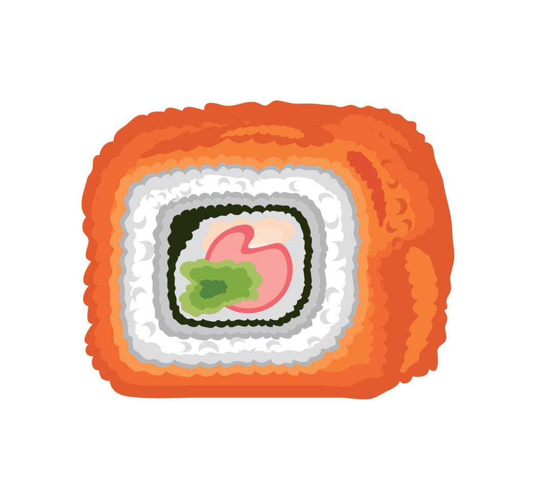 sushi envuelto con salmón vector