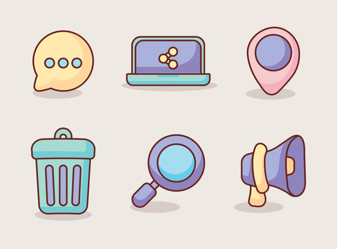 set of social media vector