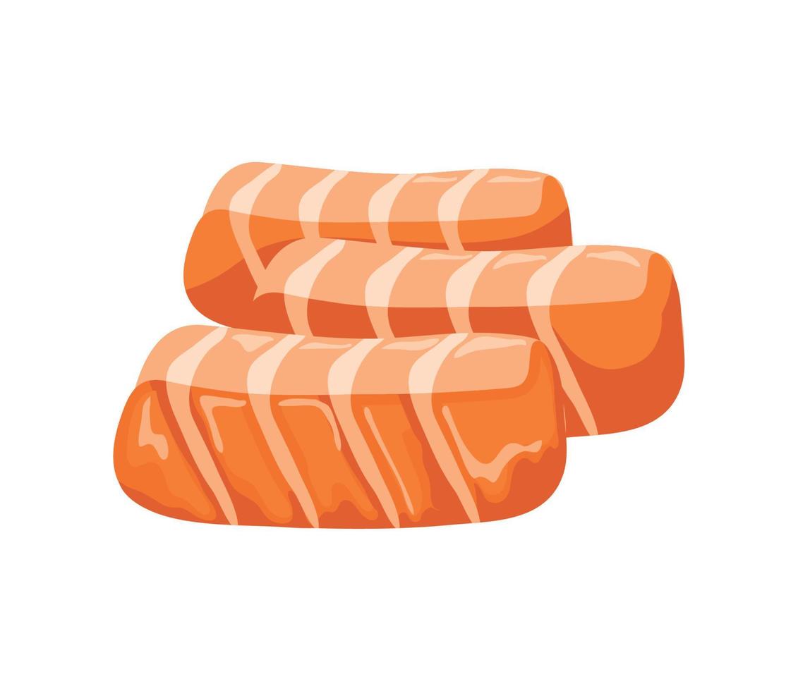 rolls salmon raw vector