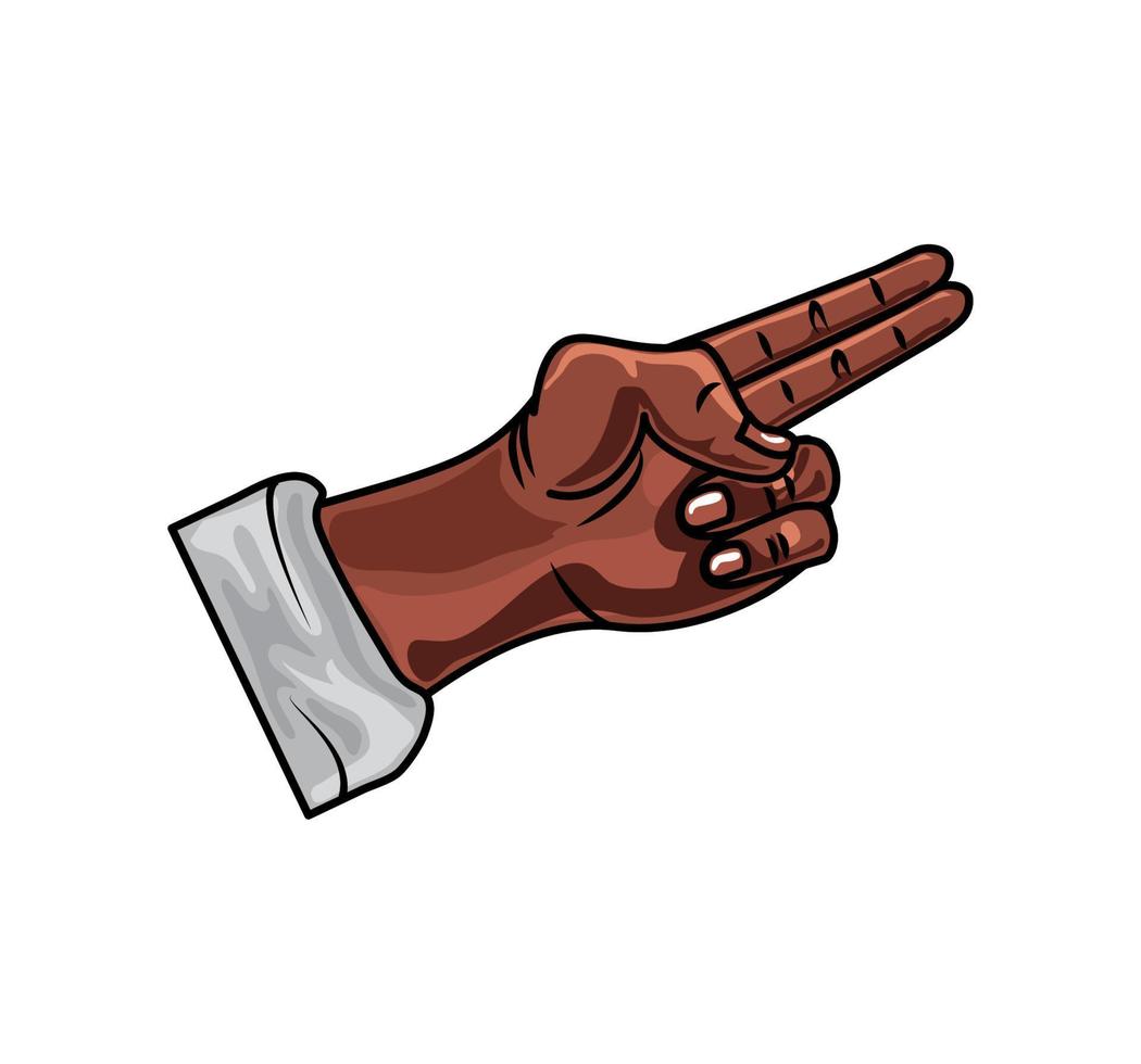 afro hand fingers pointing vector