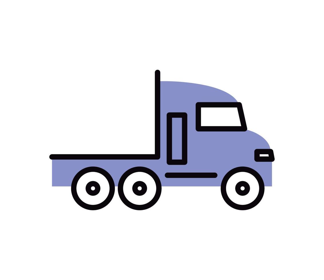 semi truck side view vector