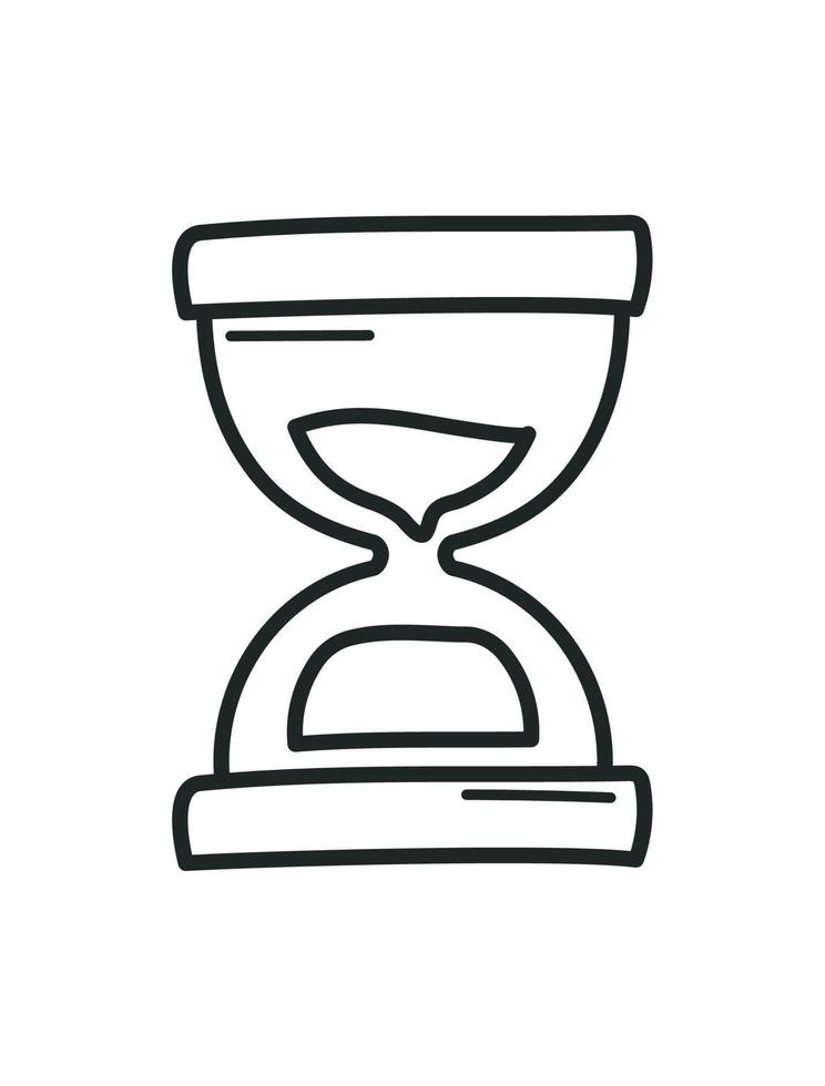 icono de garabato de reloj de arena vector