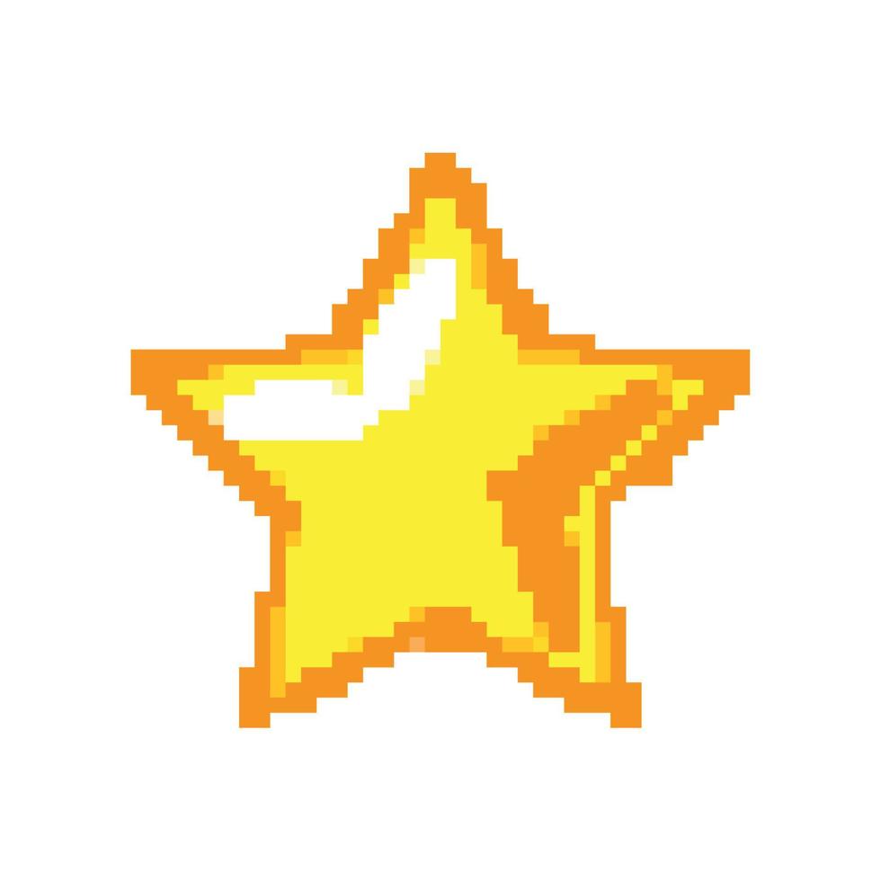 pixelated gold star vector