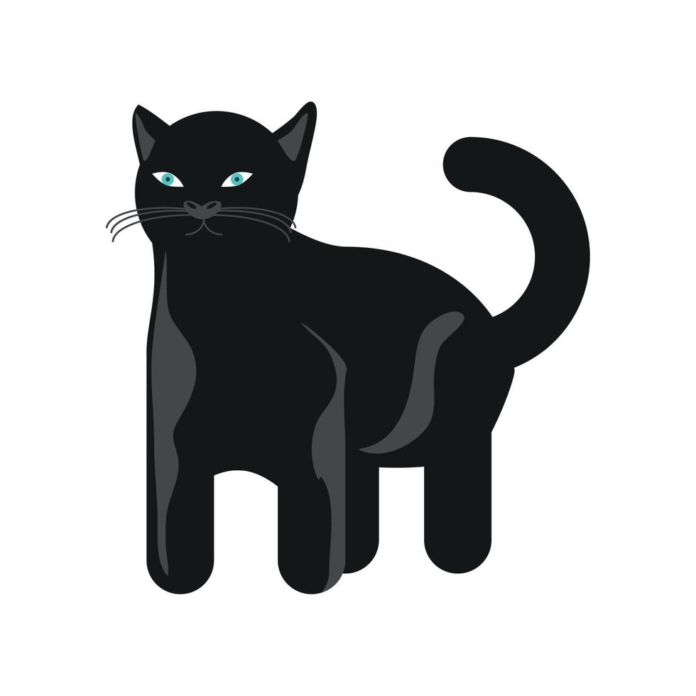 black cat feline vector