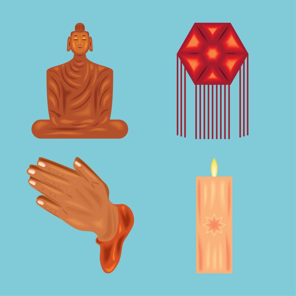 iconos vesak dia vector