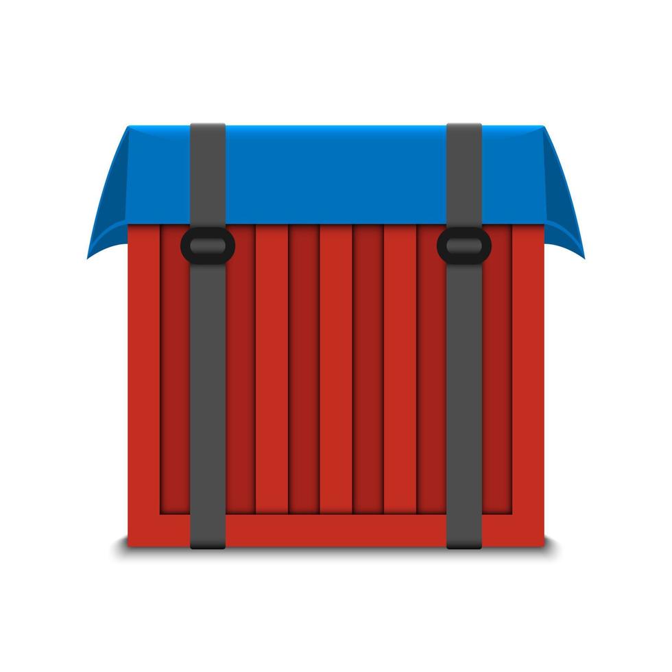 Air drop box. red box supplies drop isolated on white background, vector illustration