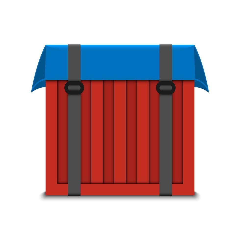 caja de caída de aire. Caída de suministros de caja roja aislado sobre fondo blanco, ilustración vectorial vector