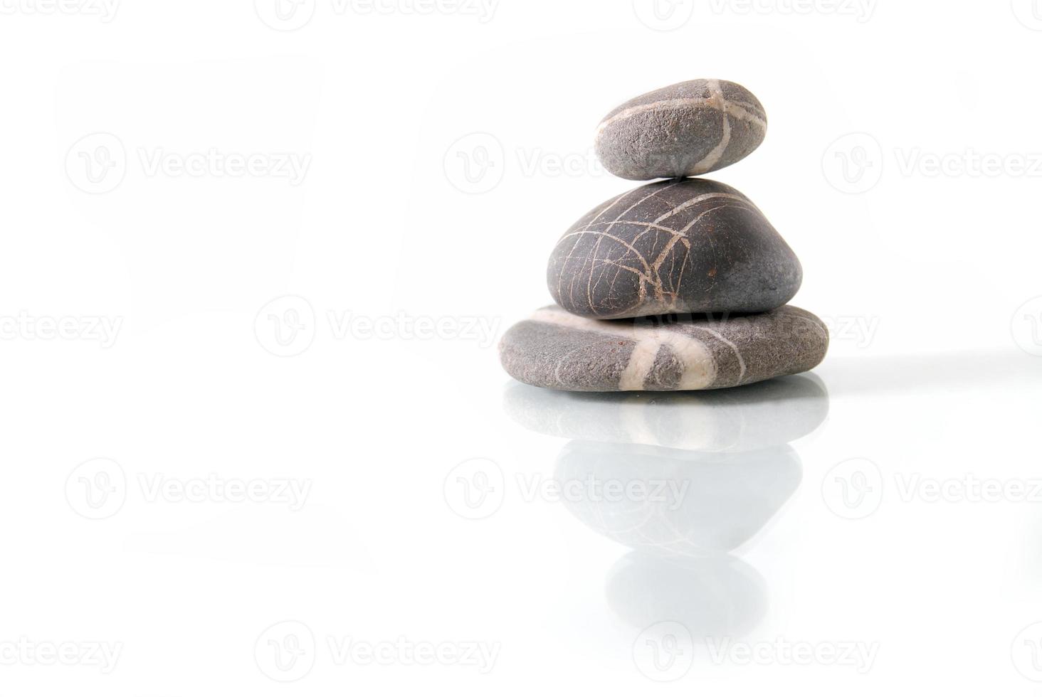 .zen stones with reflection isolated photo