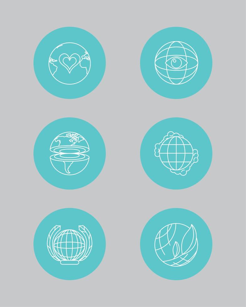 icon collection world vector