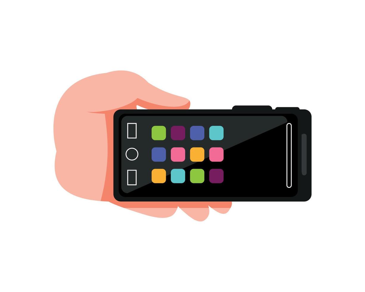 hand showing a smartphone vector