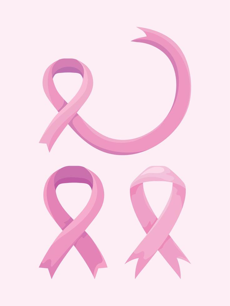 ribbons breast cancer vector