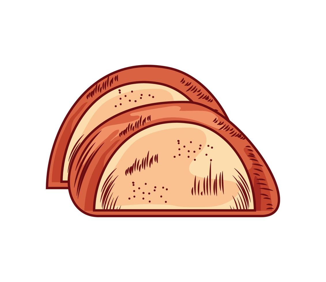 baked bread icon vector