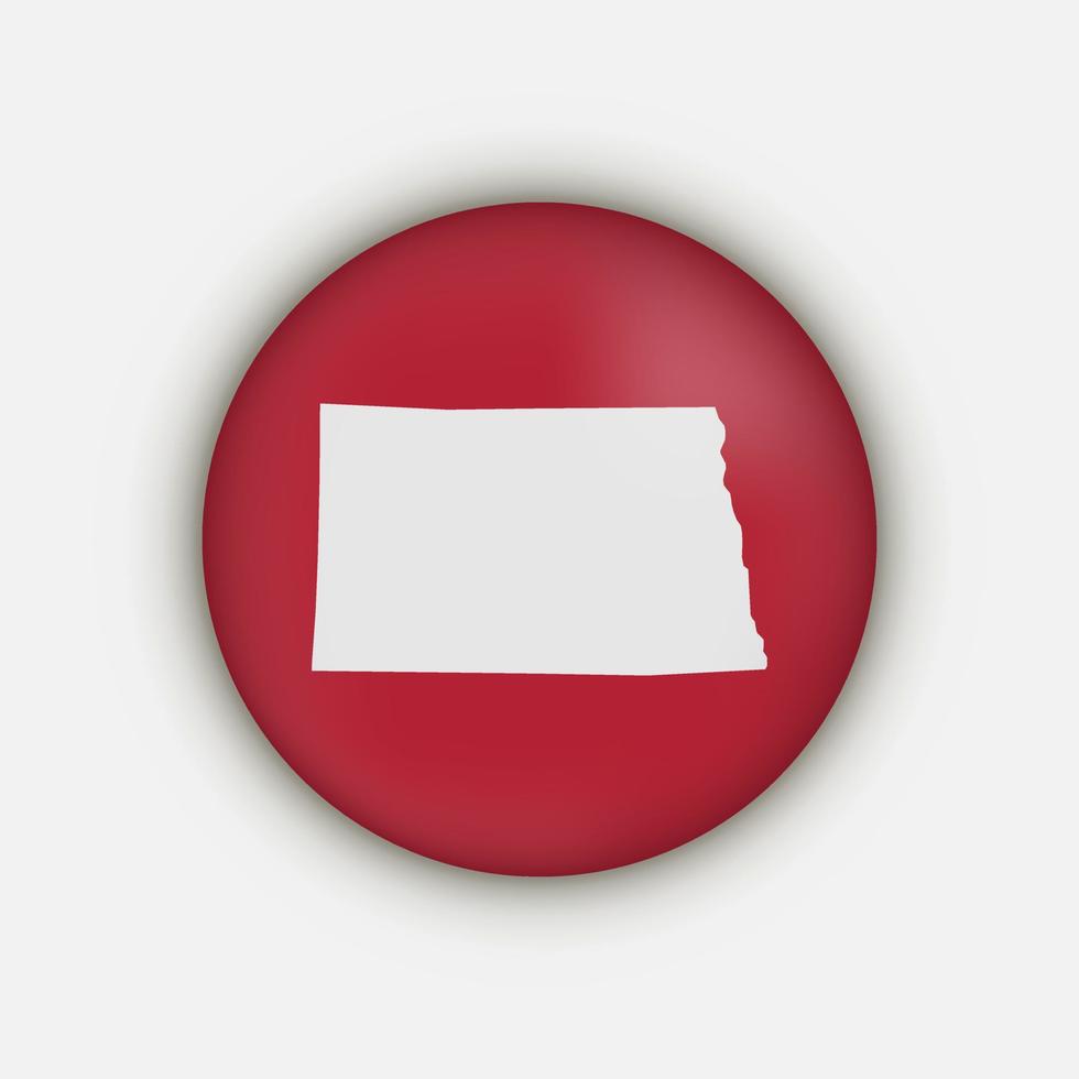 North Dakota state circle map with shadow vector