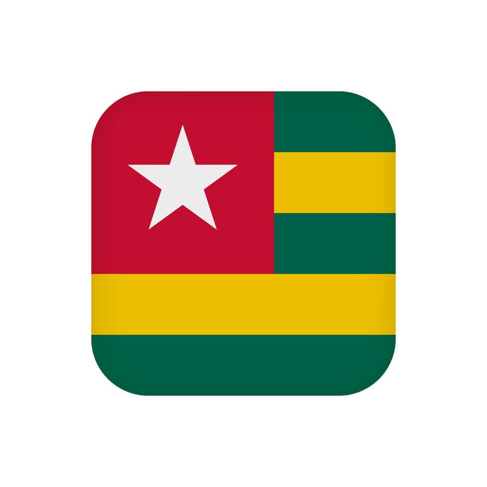Togo flag, official colors. Vector illustration.