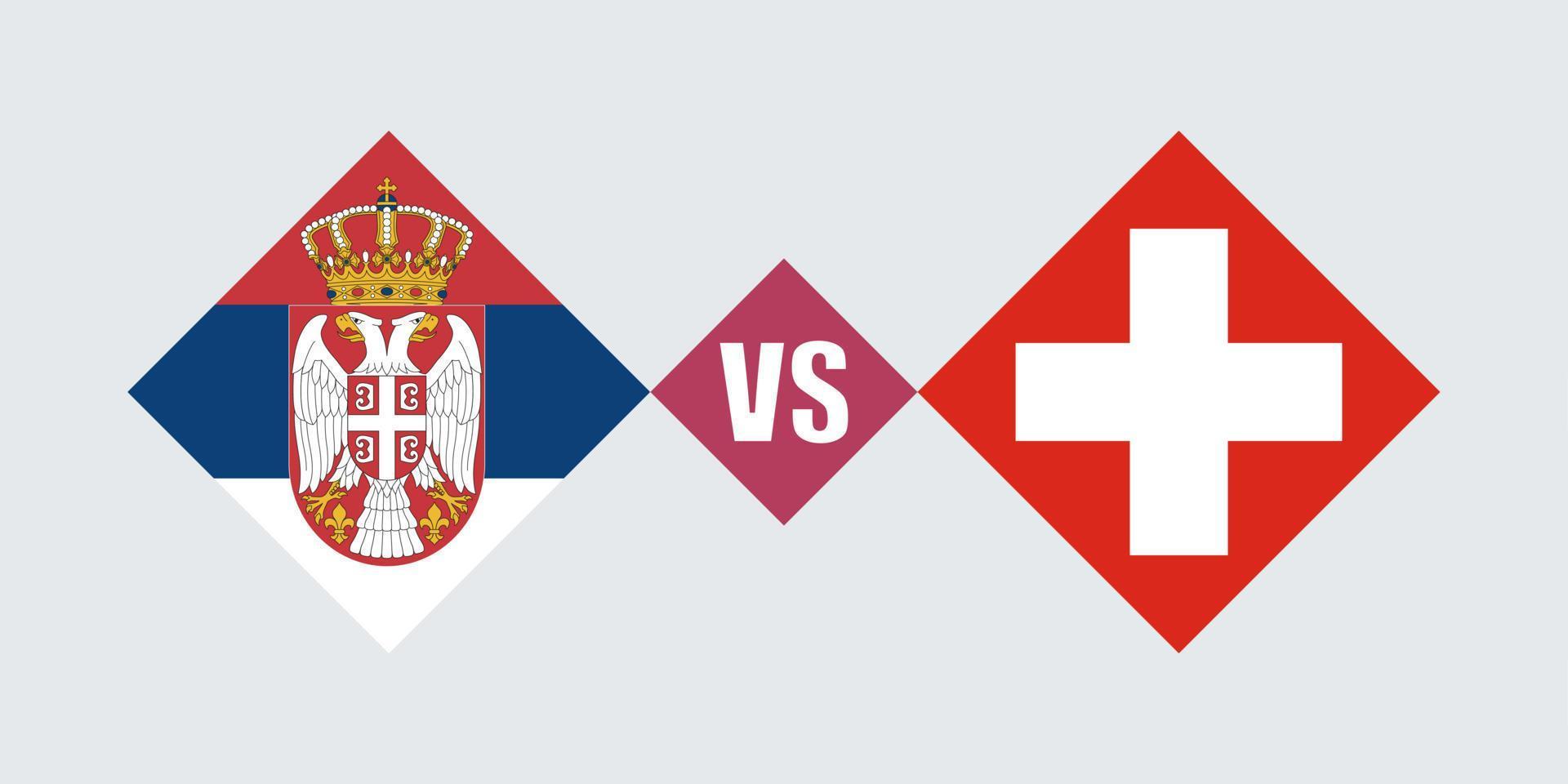 Serbia vs Switzerland flag concept. Vector illustration.