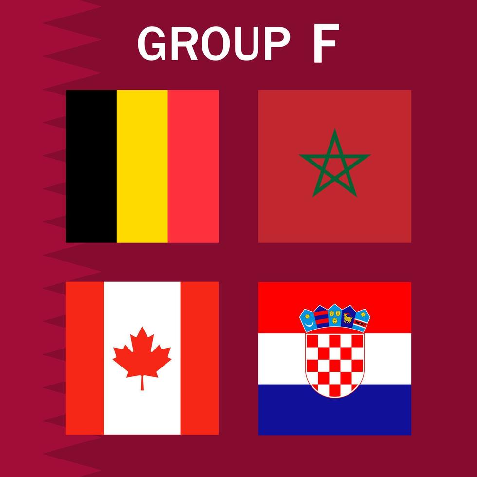 calendario de partidos grupo f. torneo internacional de fútbol en qatar. ilustración vectorial vector