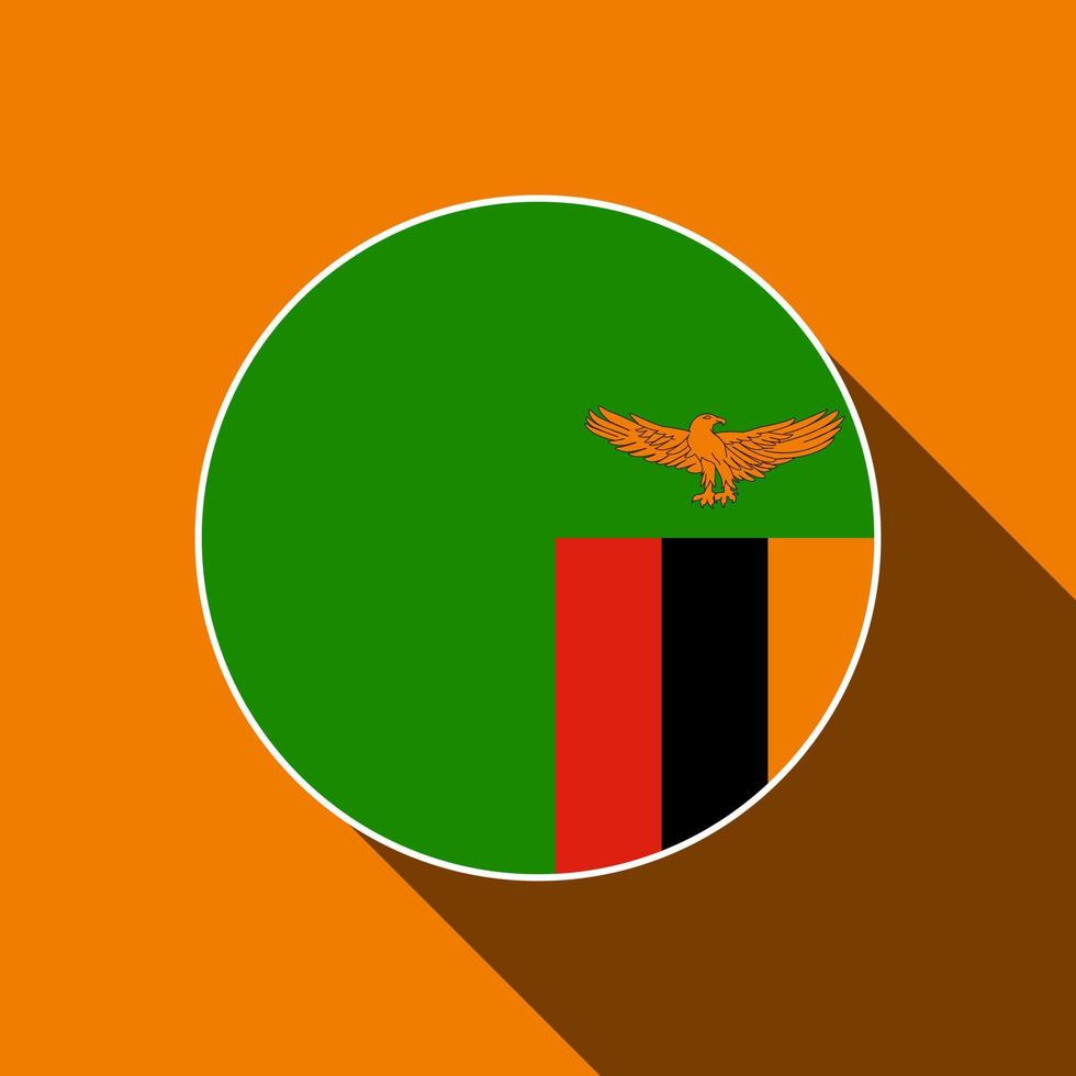 Country Zambia. Zambia flag. Vector illustration.