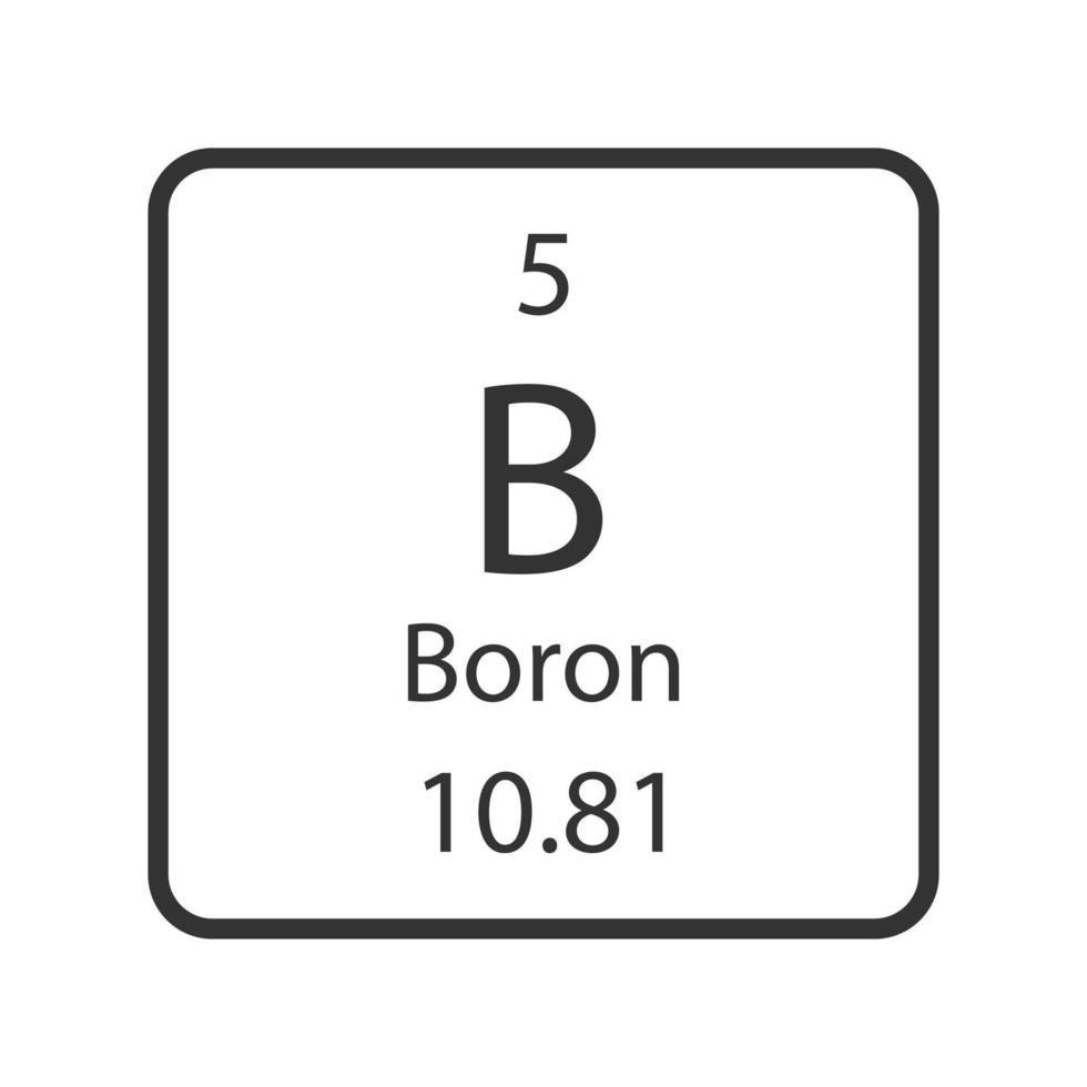 Boron symbol. Chemical element of the periodic table. Vector
