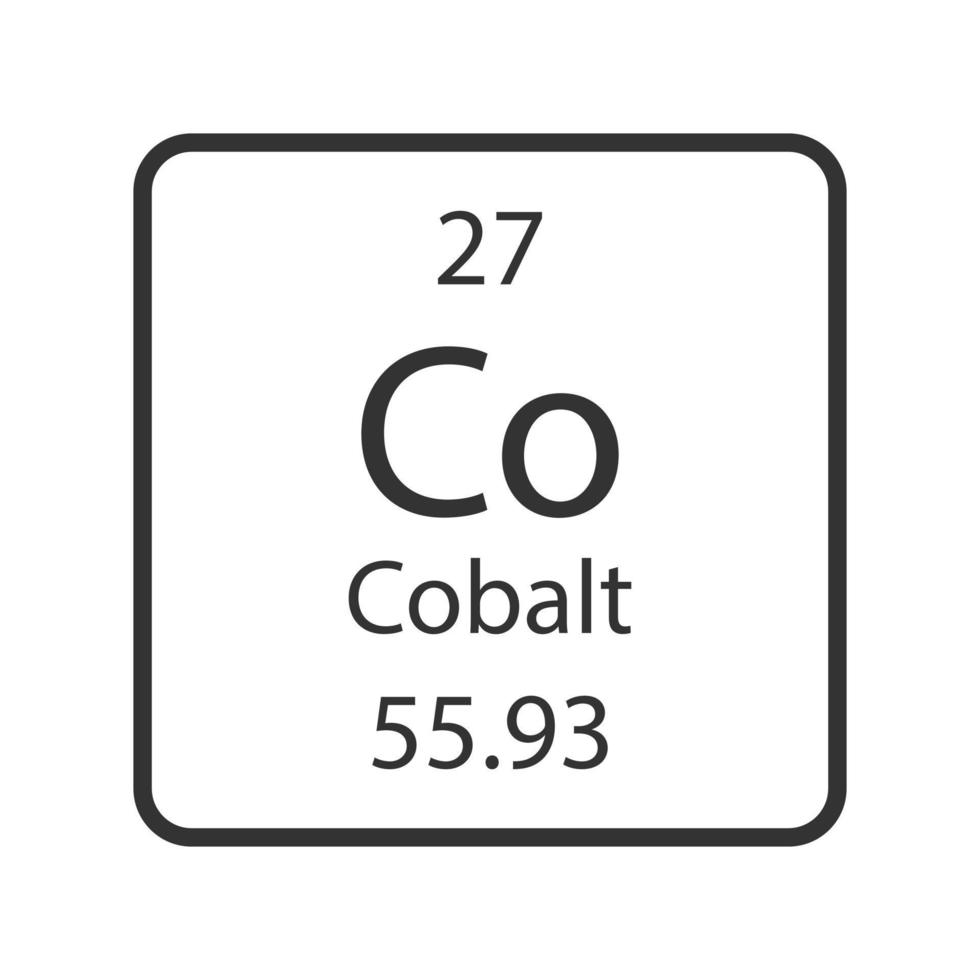 Cobalt symbol. Chemical element of the periodic table. Vector illustration.
