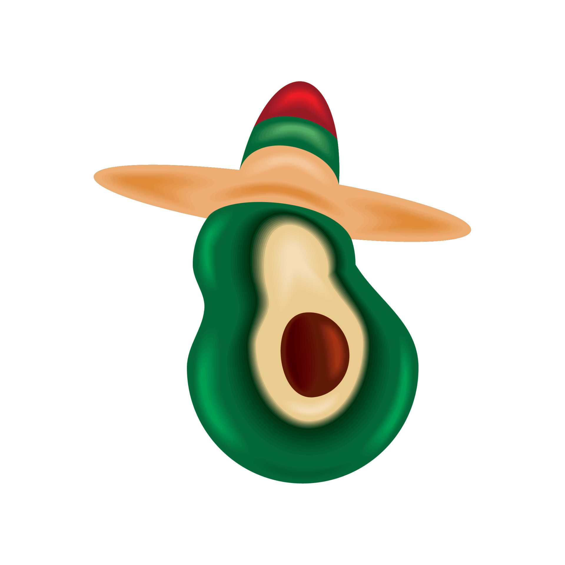aguacate mexicano con sombrero 10422346 Vector en Vecteezy