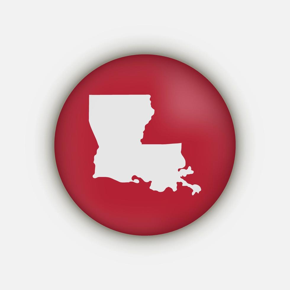 Louisiana state circle map with shadow vector