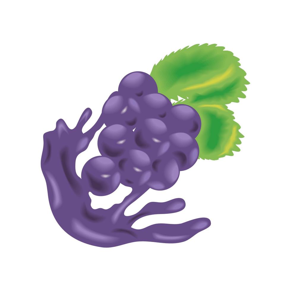 salpicaduras de uvas frescas vector