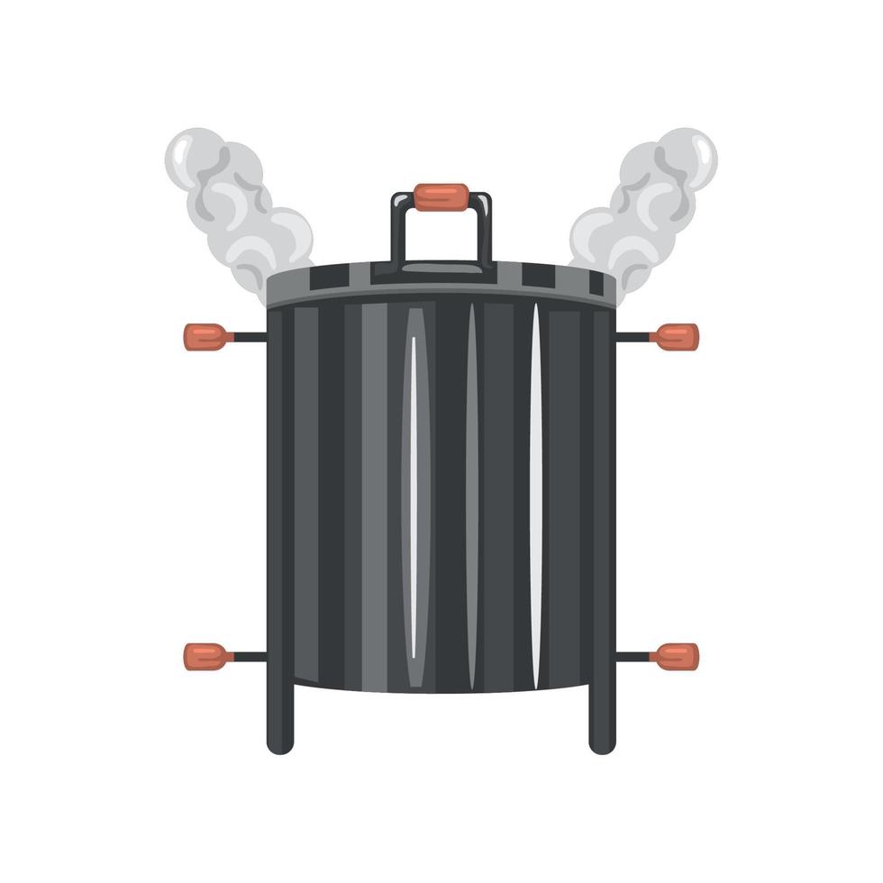 barbecue barrel with smoke vector