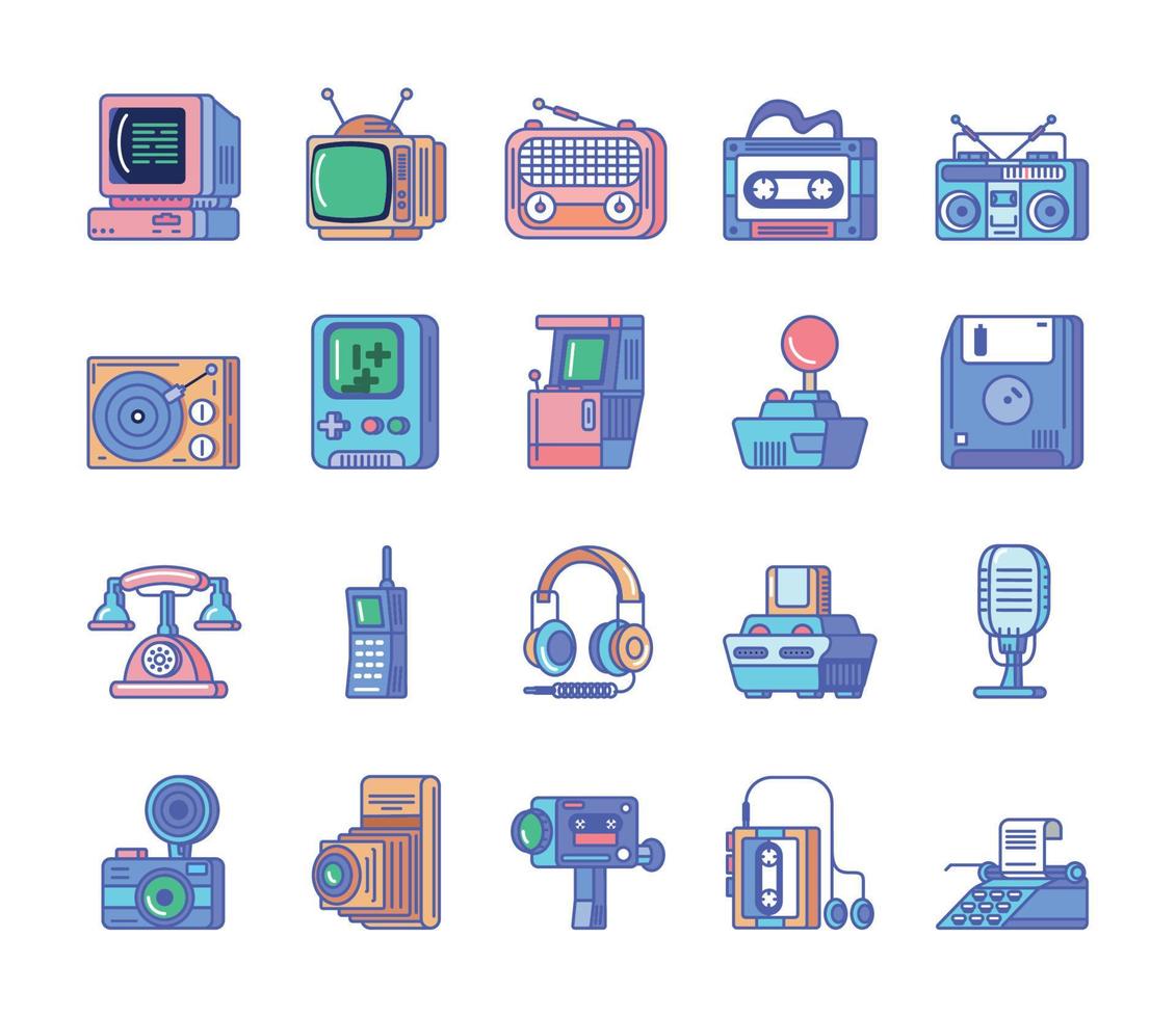 retro vintage tech vector