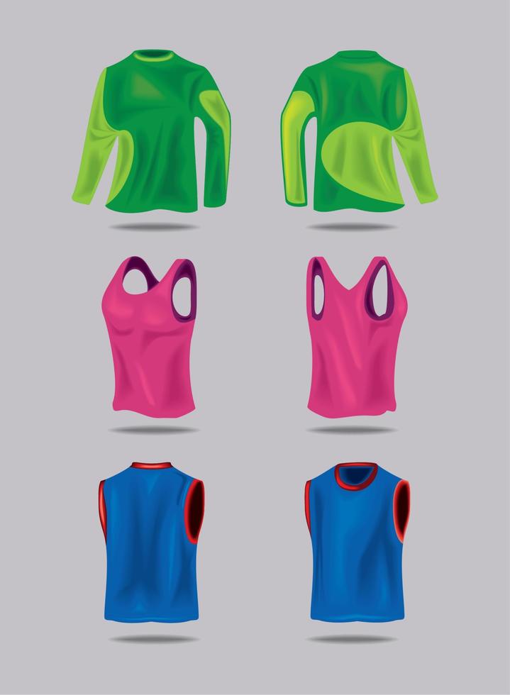 icons set sportswear vector