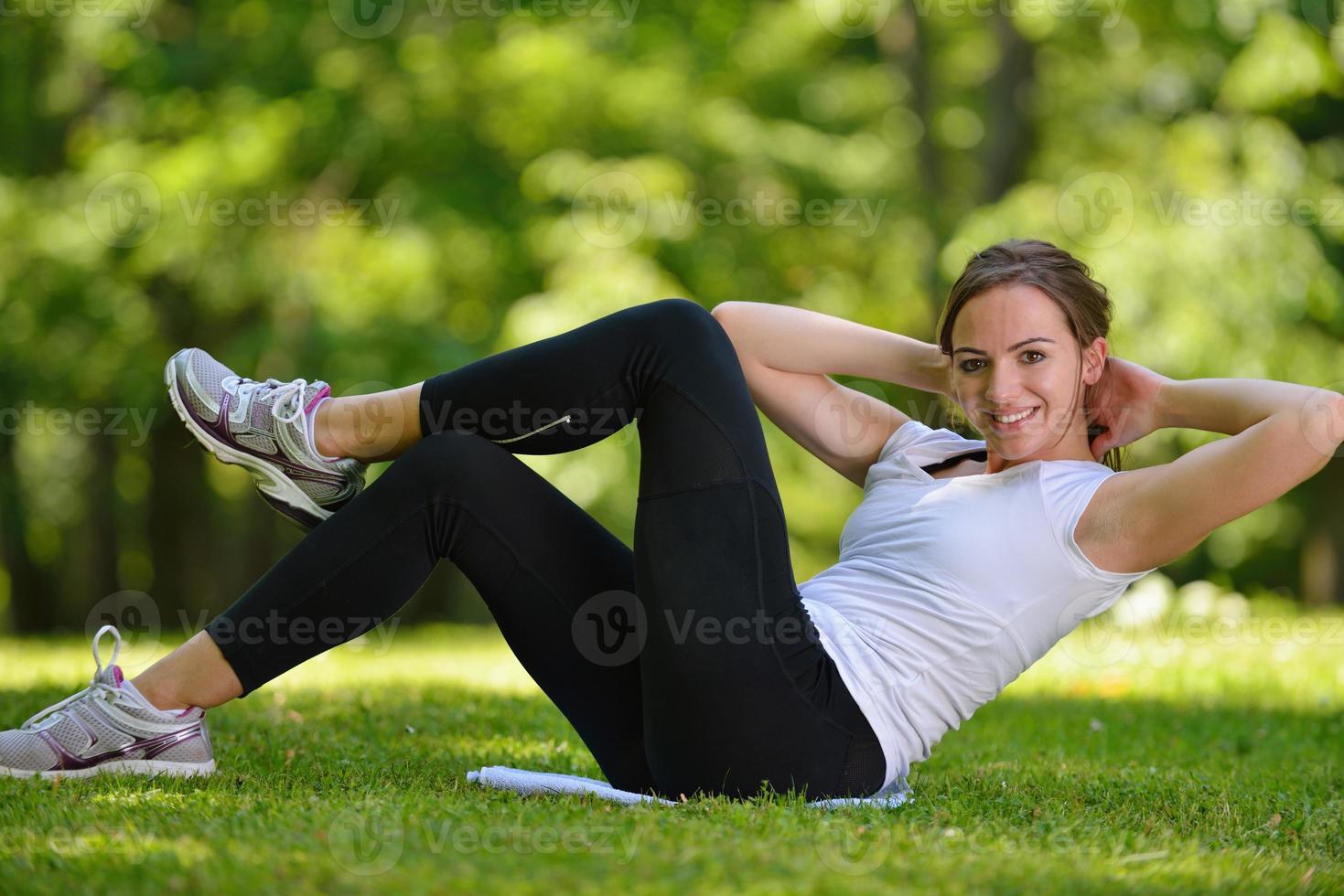 Young couple jogging photo