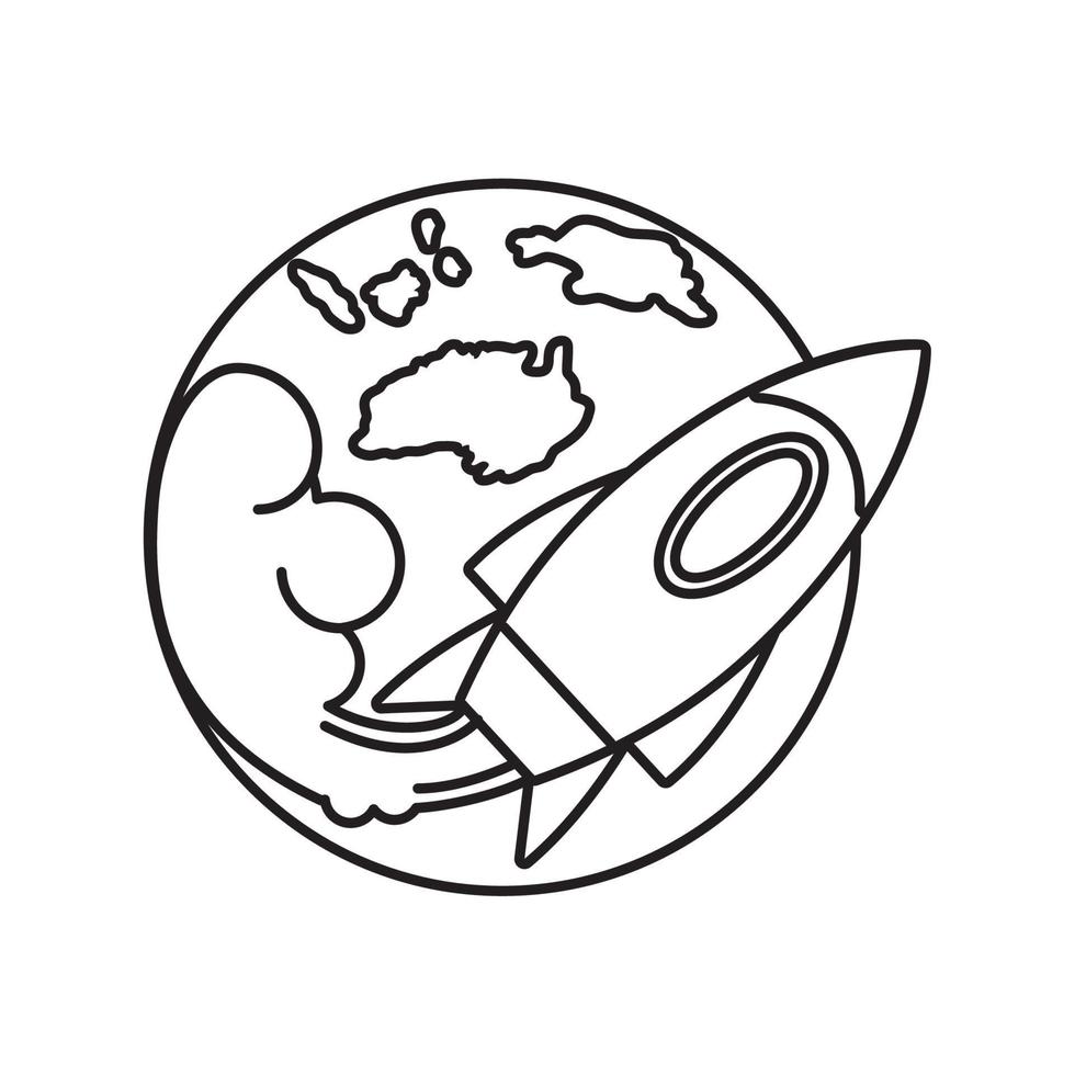 spaceship around the world vector